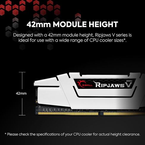 G.SKILL Ripjaws V Series DDR4 RAM 32GB (1x32GB) 2666MT/s CL18-18-18-43 1.20V Desktop Computer Memory UDIMM - Black (F4-2666C18S-32GVK) in Saudi Arabia