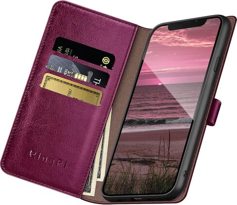 for iPhone 14 6.1" Phone case,[3 Credit Card Slot][RFID Blocking Leather] Flip Folio Book Shockproof Protector,Holder Stand cases,Women Men for Apple 14 Wallet Cover,Blue Green in Saudi Arabia