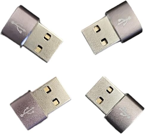 (4 -Pack Type 2 Female to USB 2.0 Male Convertor Connector Fast Charging Type C Adapter (Black) in Saudi Arabia