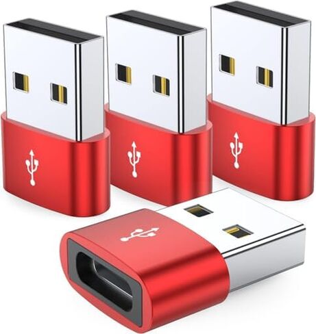 (4 -Pack Type 2 Female to USB 2.0 Male Convertor Connector Fast Charging Type C Adapter (Black) in Saudi Arabia