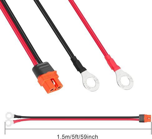 GINTOOYUN XT60I-F to O-Terminal Power Cable 12AWG with Signal Pin XT60I-F Female Plug to O-Terminal Power Cable for Balance Chargers,Drones,Lithium Batteries etc(2FT) in Saudi Arabia