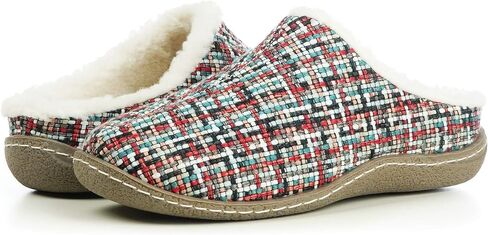 Women's 80-D Memory Foam Nakiska Slide House Slippers with Micro Suede and Faux Fur Fleece Lining with Man Made Wool in Saudi Arabia