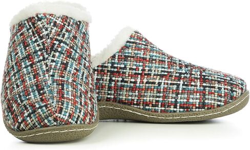 Women's 80-D Memory Foam Nakiska Slide House Slippers with Micro Suede and Faux Fur Fleece Lining with Man Made Wool in Saudi Arabia