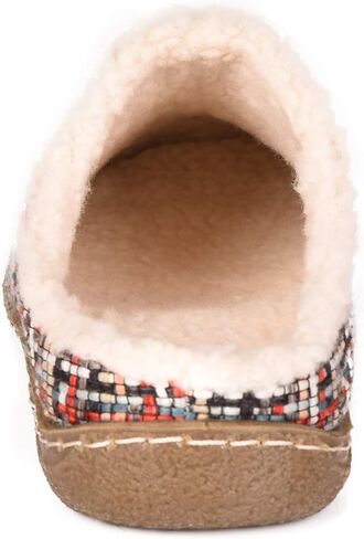 Women's 80-D Memory Foam Nakiska Slide House Slippers with Micro Suede and Faux Fur Fleece Lining with Man Made Wool in Saudi Arabia