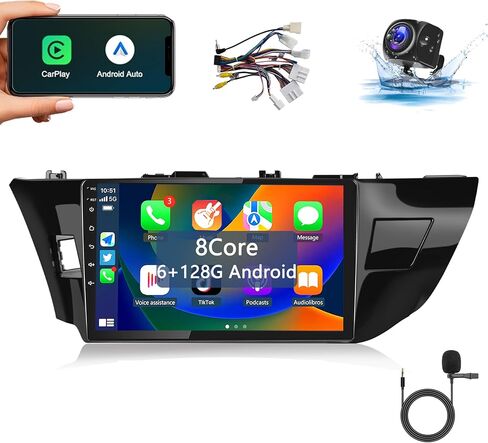 8Core 6+128G for Toyota Corolla/Levin 2014-2017 Android Car Stereo Wireless Carplay Android Auto, 10.1" HD 1280 * 720P IPS Touchscreen Radio GPS WiFi DSP Audio Bluetooth Backup Camera SWC in Saudi Arabia