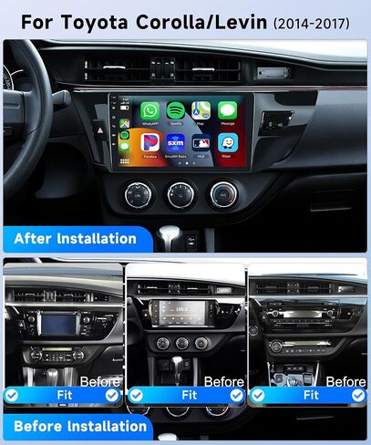 8Core 6+128G for Toyota Corolla/Levin 2014-2017 Android Car Stereo Wireless Carplay Android Auto, 10.1" HD 1280 * 720P IPS Touchscreen Radio GPS WiFi DSP Audio Bluetooth Backup Camera SWC in Saudi Arabia