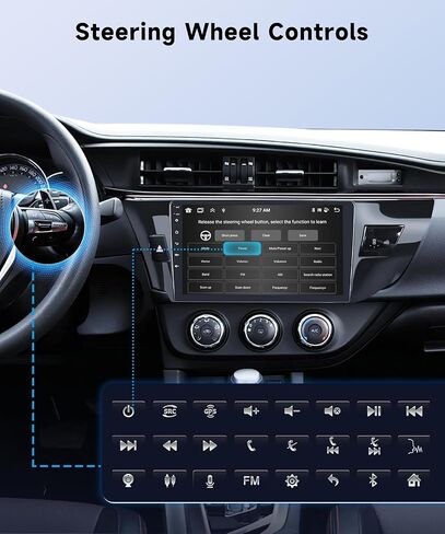 8Core 6+128G لسيارة Toyota Corolla/Levin 2014-2017 Android Car Stereo Wireless Carplay Android Auto، 10.1 بوصة HD 1280 * 720P IPS شاشة لمس راديو GPS WiFi DSP صوت بلوتوث كاميرا احتياطية SWC in Saudi Arabia