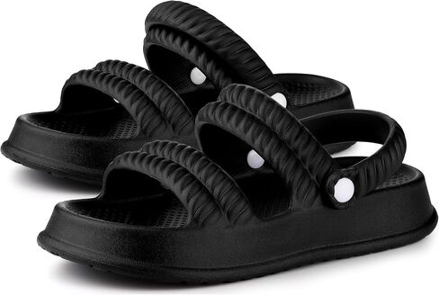 Allegra K Women's Cloud Slides Sandals Pillow Two-Way Wear Shower Slingback Flat Sandals in Saudi Arabia