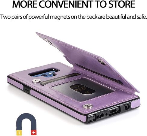NKECXKJ Design for Samsung Galaxy Note 9 Case with Tempered Glass Screen Protector Credit Card Holder Slot, PU Leather Wallet Phone Cases Kickstand Protective Cover for Glaxay Note9 S9 Men Black in Saudi Arabia