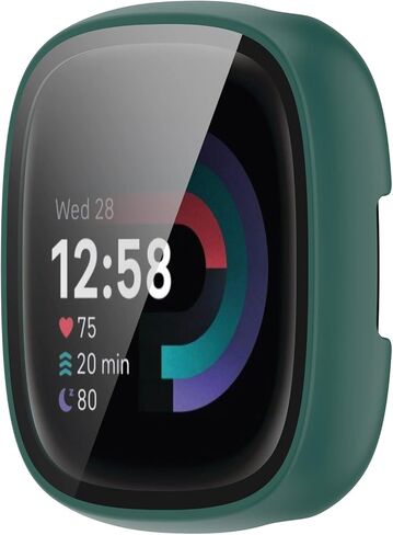 FitTurn 6Pack Screen Protector Case Compatible with Fitbit Versa 4/Sense 2 with HD Tempered Glass Case Cover Full Coverage Shell Protective for Versa 4/Sense 2 Smartwatch in Saudi Arabia