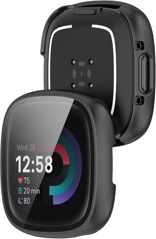 FitTurn 6Pack Screen Protector Case Compatible with Fitbit Versa 4/Sense 2 with HD Tempered Glass Case Cover Full Coverage Shell Protective for Versa 4/Sense 2 Smartwatch in Saudi Arabia