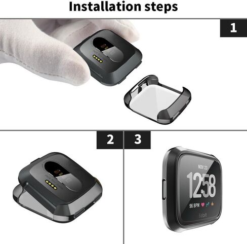 حافظة واقي شاشة FitTurn مكونة من 6 قطع متوافقة مع Fitbit Versa 4/Sense 2 مع غطاء حماية من الزجاج المقوى عالي الدقة وغطاء حماية كامل للساعة الذكية Versa 4/Sense 2 in Saudi Arabia