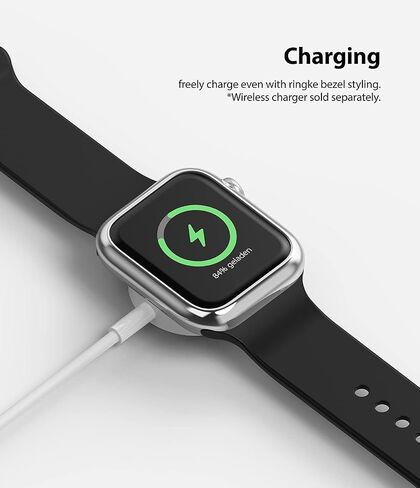 تصميم Ringke Bezel [إطار أنيق من الفولاذ المقاوم للصدأ] متوافق مع Apple Watch Series 6 و5 و4 وSE (2020) وSE (2022) مقاس 40 مم، وغطاء لاصق واقٍ مضاد للخدش - 40-101 (ST) فضي in Saudi Arabia