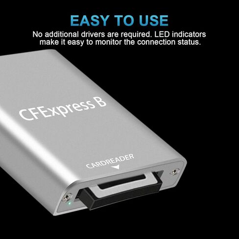 قارئ بطاقات Dogfish CFexpress من النوع B مع كابلات USB C وUSB A بسرعة 10 جيجابت في الثانية USB 3.2 الجيل 2، حقيبة محمولة، تدعم منفذ Thunderbolt 3/4، متوافق مع أنظمة التشغيل Windows/MacOS/Linux/Chrome OS/Android in Kuwait