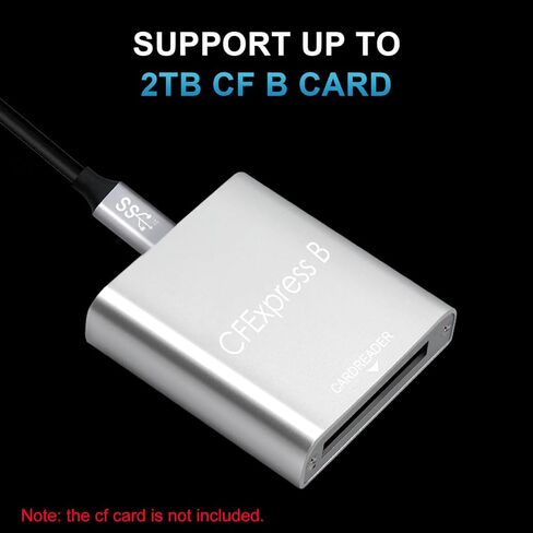 قارئ بطاقات Dogfish CFexpress من النوع B مع كابلات USB C وUSB A بسرعة 10 جيجابت في الثانية USB 3.2 الجيل 2، حقيبة محمولة، تدعم منفذ Thunderbolt 3/4، متوافق مع أنظمة التشغيل Windows/MacOS/Linux/Chrome OS/Android in Kuwait