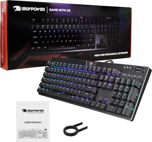 iBuyPower MEK 4 Mechanical Gaming Keyboard - RGB LED Wired with Brown Switches and Custom Lighting in Kuwait