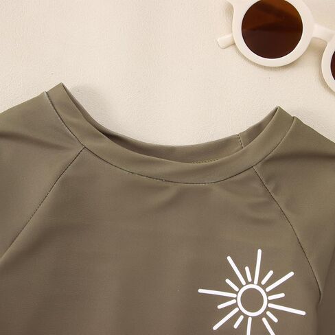 Toddler Baby Boy Girl Swimsuit Long Sleeve Rashguard Swimwear Trunks 2 Piece Bathing Suit in Saudi Arabia