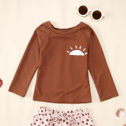 Toddler Baby Boy Girl Swimsuit Long Sleeve Rashguard Swimwear Trunks 2 Piece Bathing Suit in Saudi Arabia