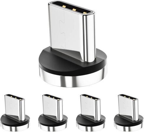 𝐄𝐒𝐒𝐀𝐆𝐄𝐑 5 Pack USB-C 1Pin Magnetic Tips Connectors Head for Type C Devices, Magnetic Phone Cable Tips for Samsung Galaxy S8 S8 Plus, Google Pixel/Pixel XL, Nexus 6P/5X, OnePlus in Saudi Arabia