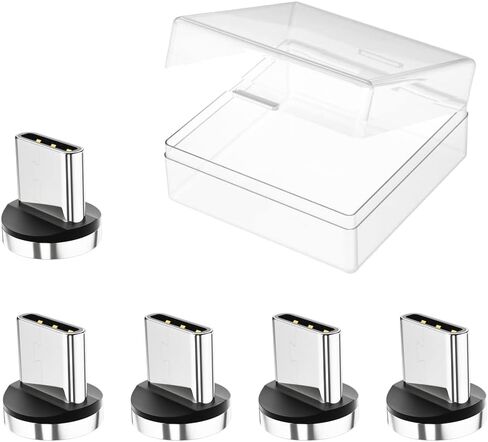 𝐄𝐒𝐒𝐀𝐆𝐄𝐑 5 Pack USB-C 1Pin Magnetic Tips Connectors Head for Type C Devices, Magnetic Phone Cable Tips for Samsung Galaxy S8 S8 Plus, Google Pixel/Pixel XL, Nexus 6P/5X, OnePlus in Saudi Arabia