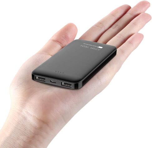 Ultra Compact 5000-mah Dual USB Outputs Super Slim Power Bank Ultra Small, Pocket Size Mini Portable Charger External Phone Battery Pack Small,Emergency Phone Power Backup in Kuwait