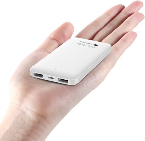 بنك طاقة فائق النحافة ومخرج USB مزدوج بقوة 5000 مللي أمبير في الساعة، صغير جدًا، بحجم الجيب، شاحن محمول صغير، حزمة بطارية هاتف خارجية صغيرة، احتياطية للطاقة للهاتف في حالات الطوارئ in Saudi Arabia