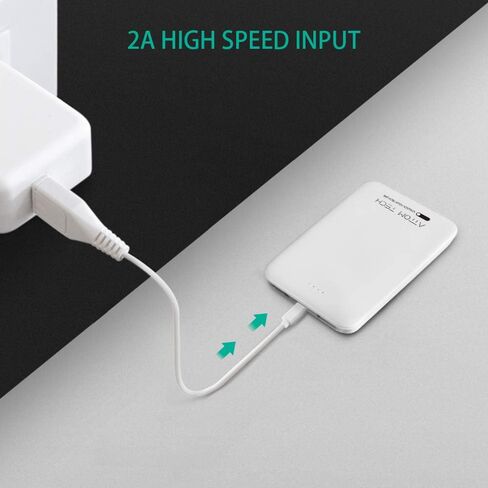 بنك طاقة فائق النحافة ومخرج USB مزدوج بقوة 5000 مللي أمبير في الساعة، صغير جدًا، بحجم الجيب، شاحن محمول صغير، حزمة بطارية هاتف خارجية صغيرة، احتياطية للطاقة للهاتف في حالات الطوارئ in Saudi Arabia
