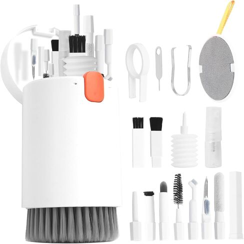 Kristen Keyboard Cleaner Kit, 20 in 1 Multi-Tool Kit for Electronic Devices, Keyboard Cleaning Brush, Headphones Cleaner Kit for iPhone AirPods, Keyboard, Earbuds, Cellphones,iPad,White in Saudi Arabia