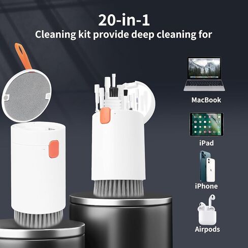Kristen Keyboard Cleaner Kit, 20 in 1 Multi-Tool Kit for Electronic Devices, Keyboard Cleaning Brush, Headphones Cleaner Kit for iPhone AirPods, Keyboard, Earbuds, Cellphones,iPad,White in Saudi Arabia