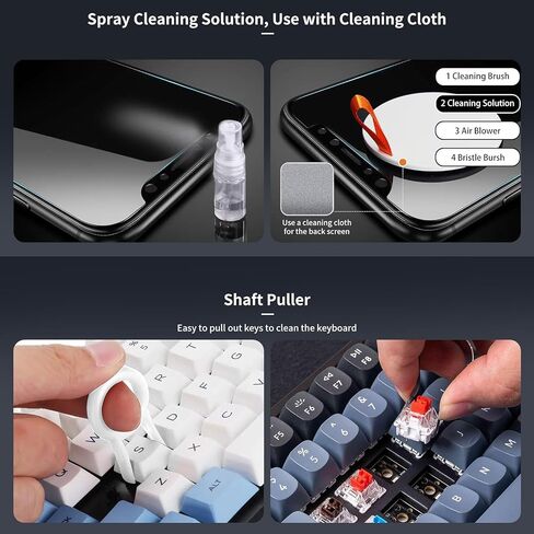 Kristen Keyboard Cleaner Kit, 20 in 1 Multi-Tool Kit for Electronic Devices, Keyboard Cleaning Brush, Headphones Cleaner Kit for iPhone AirPods, Keyboard, Earbuds, Cellphones,iPad,White in Saudi Arabia