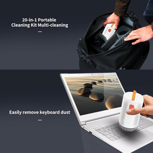 Kristen Keyboard Cleaner Kit, 20 in 1 Multi-Tool Kit for Electronic Devices, Keyboard Cleaning Brush, Headphones Cleaner Kit for iPhone AirPods, Keyboard, Earbuds, Cellphones,iPad,White in Saudi Arabia