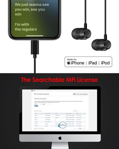 Wired Earbuds Corded in-Ear Earphones Magnetic Headphones MFi Certified with Microphone Controller Compatible with iPhone 14/13/12/11/Pro Max/Xr/Xs Max/X in Saudi Arabia