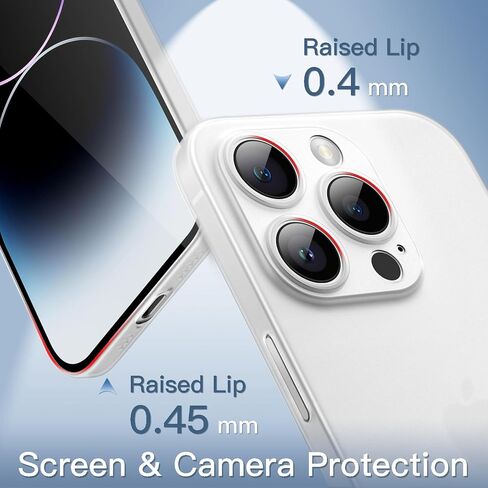 حافظة JETech رفيعة للغاية (0.35 مم) لهاتف iPhone 14 Pro مقاس 6.1 بوصة، غطاء عدسة الكاميرا حماية كاملة، حافظة خفيفة الوزن غير لامعة من البولي بروبيلين، تدعم الشحن اللاسلكي (أسود) in Saudi Arabia