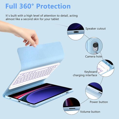 Keyboard Case for Samsung Galaxy Tab S9 11 inch 2023 - Black in Saudi Arabia