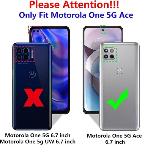 Military Grade Drop Impact for Moto One 5G Ace Case Motorola One 5G Ace G 5G Case 360 Metal Rotating Ring Kickstand Holder Armor Heavy Duty Shockproof Case for One 5G Ace Phone Case (Black) in Saudi Arabia