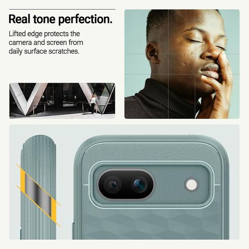 Caseology Parallax for Google Pixel 8a Case 5G [3D Ergonomic Design](2024) - Matte Black in Saudi Arabia