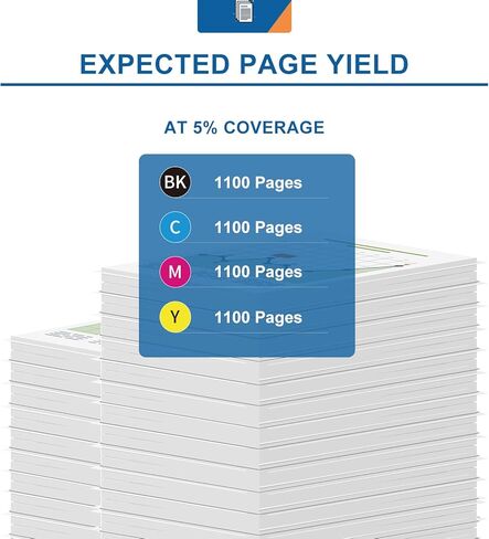 822XL مُعاد تصنيعها لخراطيش حبر Epson 822XL لطابعات Epson 822 XL T822 لطابعة Epson Workforce Pro WF-3820 WF-3823 WF-4820 WF-4830 WF-4833 WF-4834 (5 عبوات 2 أسود 1 سماوي 1 أرجواني 1 أصفر) in Kuwait