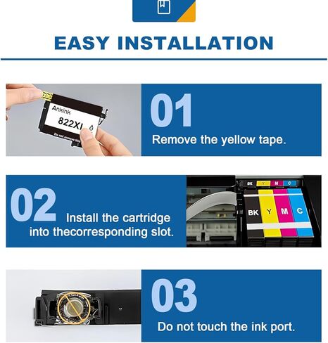 822XL مُعاد تصنيعها لخراطيش حبر Epson 822XL لطابعات Epson 822 XL T822 لطابعة Epson Workforce Pro WF-3820 WF-3823 WF-4820 WF-4830 WF-4833 WF-4834 (5 عبوات 2 أسود 1 سماوي 1 أرجواني 1 أصفر) in Kuwait