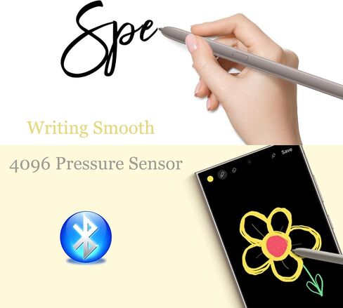 Galaxy S24 Ultra S Pen WithBluetooth Replacement for Samsung Galaxy S24 Ultra Stylus Pen S Pen,0.7mm Pen Tip, 4096 Pressure Sensor,EJ-PS928BYEGUS,US Version (Light Gray) in Saudi Arabia