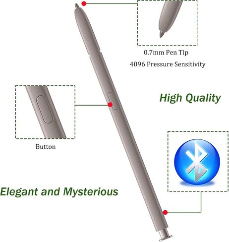 Galaxy S24 Ultra S Pen WithBluetooth Replacement for Samsung Galaxy S24 Ultra Stylus Pen S Pen,0.7mm Pen Tip, 4096 Pressure Sensor,EJ-PS928BYEGUS,US Version (Light Gray) in Saudi Arabia