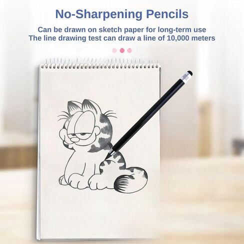 Stylus Pen for iPad, 2 in 1 Stylus Pen Universal for iPad/iPhone All Capacitive Touch Screens, Pencil Writing On Paper for Children/Student (2 Black) in Saudi Arabia