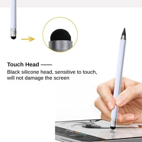 Stylus Pen for iPad, 2 in 1 Stylus Pen Universal for iPad/iPhone All Capacitive Touch Screens, Pencil Writing On Paper for Children/Student (2 Black) in Saudi Arabia