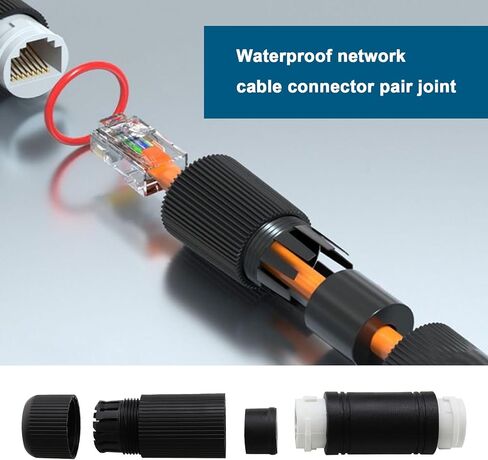 SING F LTD Pack of 2 RJ45 Coupler Waterproof Connector IP67 LAN Coupler Adapter for Cat8/Cat7/Cat6/Cat5e/Cat5 8P8C Network Cord Line in Saudi Arabia