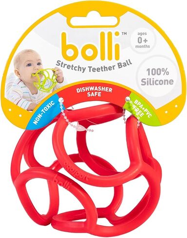 Teething Ring Tactile Sensory Ball Toy for Babies & Kids - Stretchy, Soft Non-Toxic Silicone - Ages 3 Months and up - Blue in Saudi Arabia