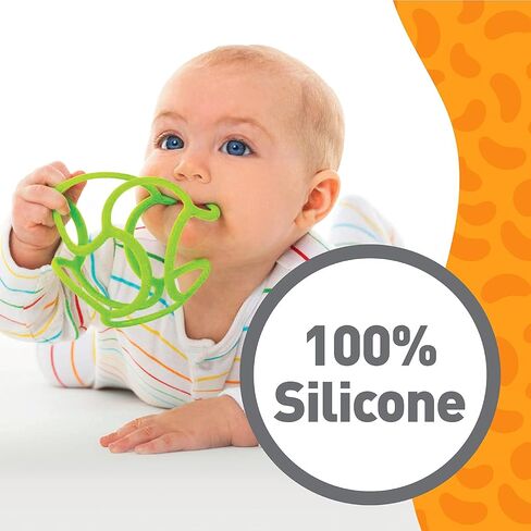 Teething Ring Tactile Sensory Ball Toy for Babies & Kids - Stretchy, Soft Non-Toxic Silicone - Ages 3 Months and up - Blue in Saudi Arabia