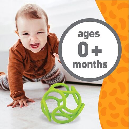 Teething Ring Tactile Sensory Ball Toy for Babies & Kids - Stretchy, Soft Non-Toxic Silicone - Ages 3 Months and up - Blue in Saudi Arabia