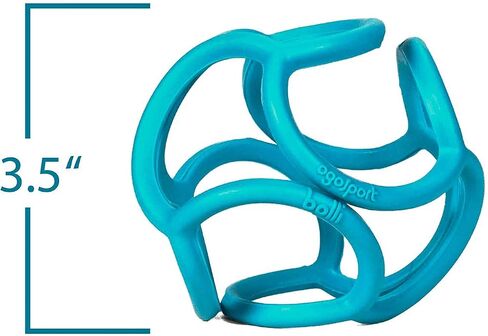 Teething Ring Tactile Sensory Ball Toy for Babies & Kids - Stretchy, Soft Non-Toxic Silicone - Ages 3 Months and up - Blue in Saudi Arabia