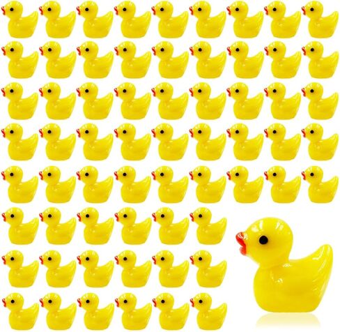 بط صغير من الراتنج - 100 قطعة من تماثيل البط الصغيرة، أشكال البط الصغيرة السائبة، زخارف للحديقة الخيالية، الطحلب الصغير، المناظر الطبيعية، حوض السمك، بيت الدمى، حرفة يدوية لتزيين المنزل in Kuwait