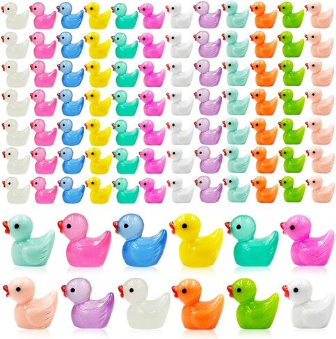 Mini Resin Ducks - 100Pcs Tiny Duck Figurines Small Ducks Bulk Miniature Duck Figures Ornaments for Fairy Garden Miniature Moss Landscape Aquarium Potted Dollhouse DIY Craft Home Decoration in Saudi Arabia