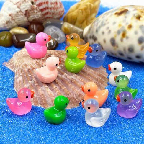 Mini Resin Ducks - 100Pcs Tiny Duck Figurines Small Ducks Bulk Miniature Duck Figures Ornaments for Fairy Garden Miniature Moss Landscape Aquarium Potted Dollhouse DIY Craft Home Decoration in Saudi Arabia